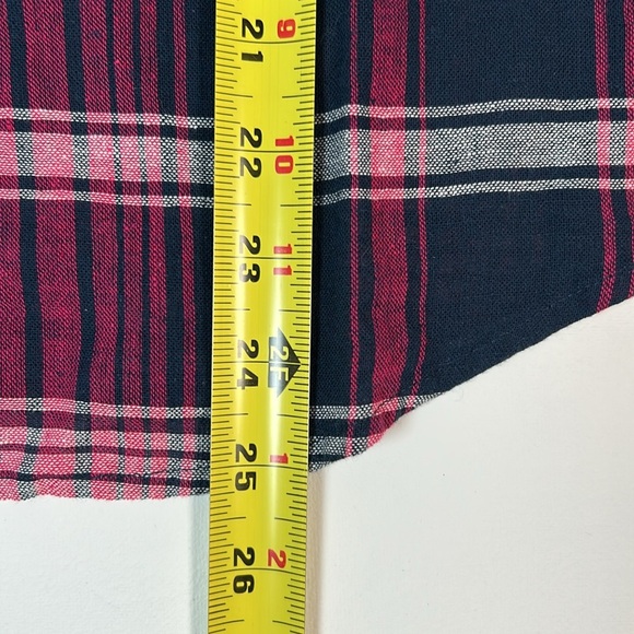 Sanctuary Linen Blend Plaid Button Up Top - Small Petite - Picture 8 of 8